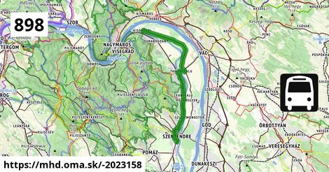 898 "A" v: Kisoroszi, Hősök tere = >  Szentendre, autóbusz-állomás