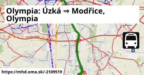 Olympia: Úzká ⇒ Modřice, Olympia