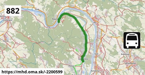 882 "C" v: Visegrád, Újtelep = >  Szentendre, autóbusz-állomás