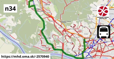 Bus N34: Pri kríži = >  Hlavná stanica