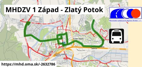 MHDZV 1 Západ - Zlatý Potok