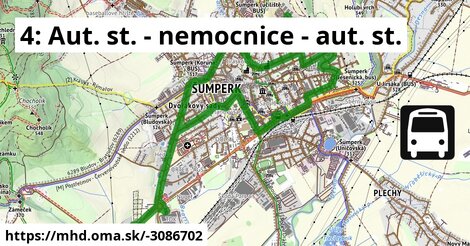 4: Aut. st. - nemocnice - aut. st.