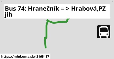 Bus 74: Hranečník = >  Hrabová,PZ jih