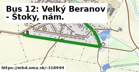 Bus 12: Velký Beranov - Štoky, nám.