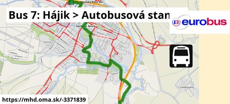 Linka č.7 Pod Tepličkou  >  Autobusová stanica cez ZŠ