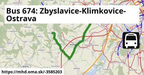 Bus 674: Zbyslavice-Klimkovice-Ostrava