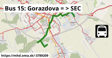 Bus 15: Gorazdova = >  SEC