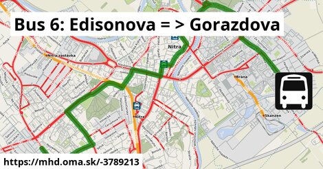 Bus 6: Edisonova = >  Gorazdova