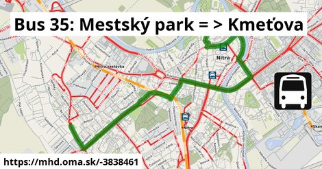 Bus 35: Mestský park = >  Kmeťova