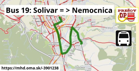 Bus 19: Solivar = >  Nemocnica