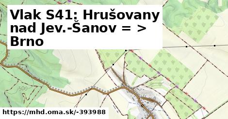 Vlak S41: Hrušovany nad Jev.-Šanov = >  Brno