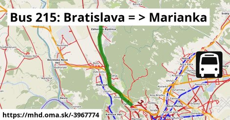 Bus 215: Bratislava = >  Marianka