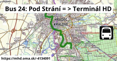 Bus 24: Pod Strání = >  Terminál HD