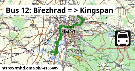 Bus 12: Březhrad = >  Kingspan