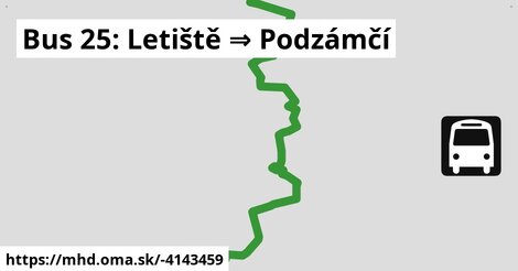 Bus 25: Letiště ⇒ Podzámčí