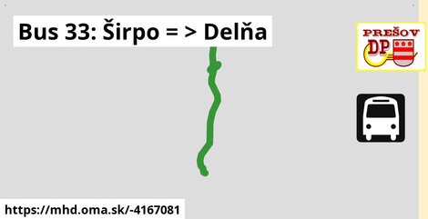 Bus 33: Širpo = >  Delňa