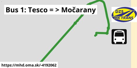 Bus 1: Tesco = >  Močarany