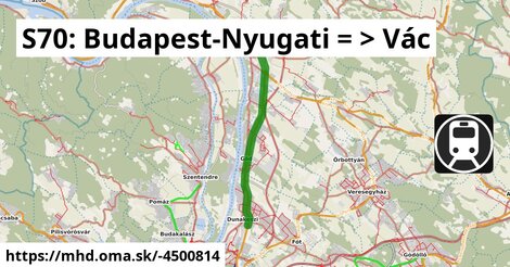 S70: Budapest-Nyugati = >  Vác