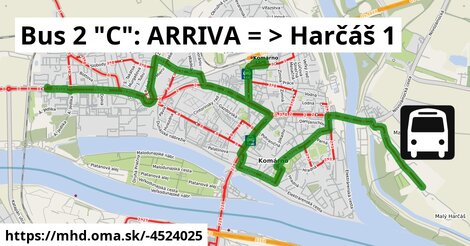 Bus 2 "C": ARRIVA = >  Harčáš 1