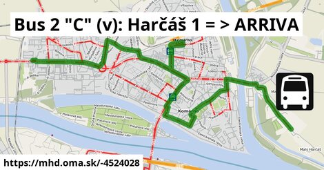 Bus 2 "C" (v): Harčáš 1 = >  ARRIVA