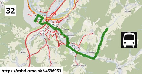 Bus 32: Aut.nástupište = >  Praznov,konečná