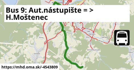 Bus 9: Aut.nástupište = >  H.Moštenec