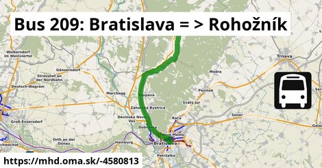Bus 209: Bratislava = >  Rohožník