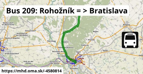 Bus 209: Rohožník = >  Bratislava