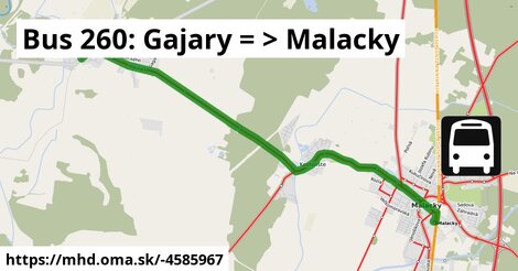 Bus 260: Gajary = >  Malacky