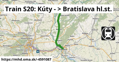 Train S20: Kúty = >  Bratislava hl.st.