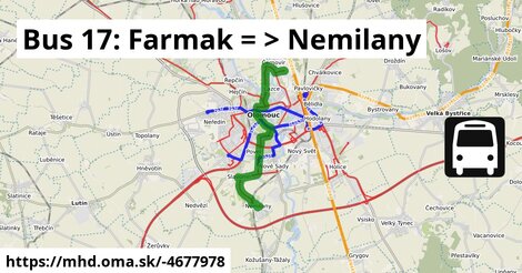 Bus 17: Farmak = >  Nemilany