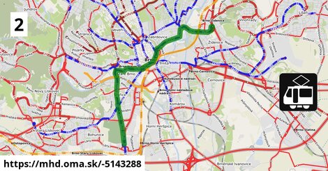 Tram 2: Ústřední hřbitov, smyčka ⇒ Stará osada