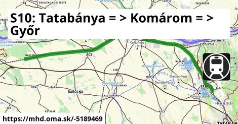 S10: Tatabánya = >  Komárom = >  Győr