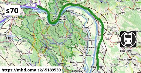 S70: Budapest-Nyugati = >  Vác = >  Szob