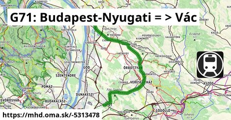 G71: Budapest-Nyugati = >  Vác