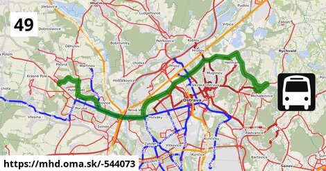 Bus 49: Michálkovice → Poruba,Opavská / Křižíkova