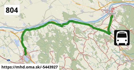 804 "F": Esztergom, vasútállomás = >  Lábatlan, Zalka bejárati út = >  Tata, autóbusz-állomás = >  Tatabánya, autóbusz-állomás