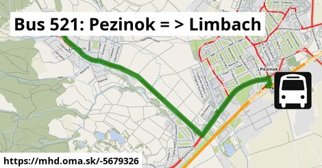 Bus 521: Pezinok = >  Limbach