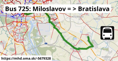 Bus 725: Miloslavov = >  Bratislava