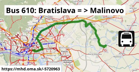 Bus 610: Bratislava = >  Malinovo