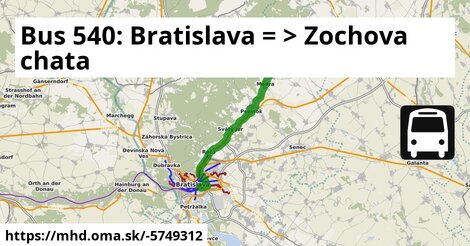 Bus 540: Bratislava = >  Zochova chata