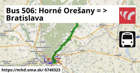 Bus 506: Horné Orešany = >  Bratislava