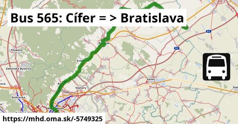 Bus 565: Cífer = >  Bratislava