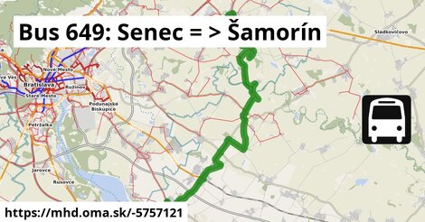 Bus 649: Senec = >  Šamorín