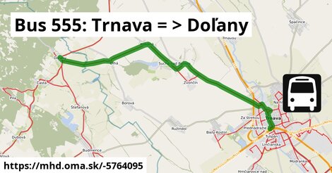 Bus 555: Trnava = >  Doľany