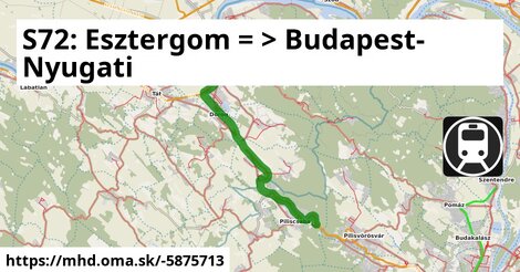 S72: Esztergom = >  Budapest-Nyugati