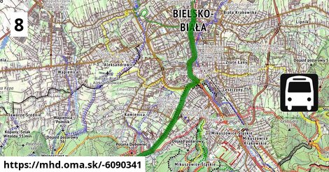 Bus 8: Szyndzielnia = >  Warszawska Dworzec