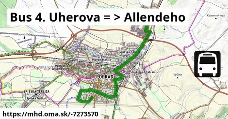 Bus 4. Uherova = >  Allendeho