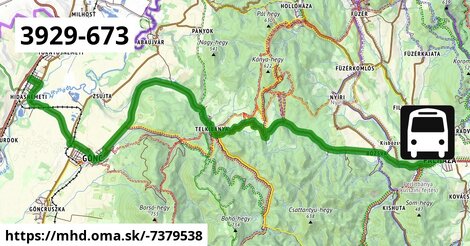 3929/673: Pálháza, autóbusz-váróterem = >  Hidasnémeti, vasútállomás