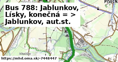 Bus 788: Jablunkov, Lísky, konečná = >  Jablunkov, aut.st.